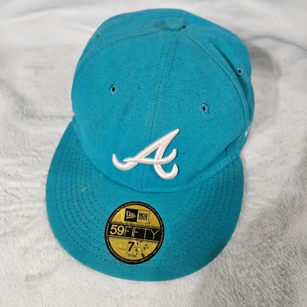 New Era Teal Cap with White Atlanta Braves Logo